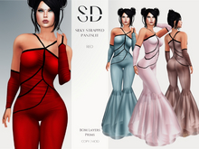 Silky Strapped Pantsuit – Red – BOM|Layers|Omega|Prims – Sweet Distractions