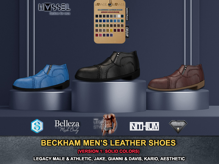HASSEL PACK BECKHAM MEN'S LEATHER SHOES SOLID LEGACY MALE & ATHLETIC,KARIO FIT FLEX FLAT,JAKE,GIANNI,DAVIS,AESTHETIC 494