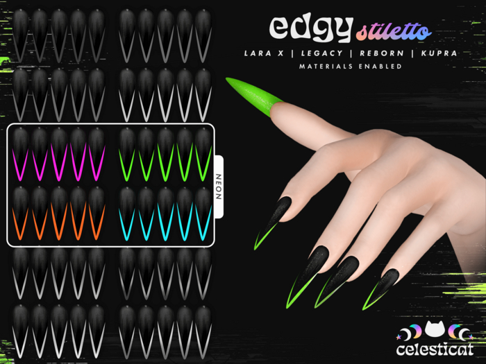 [Celesticat] Edgy Nails - Neon