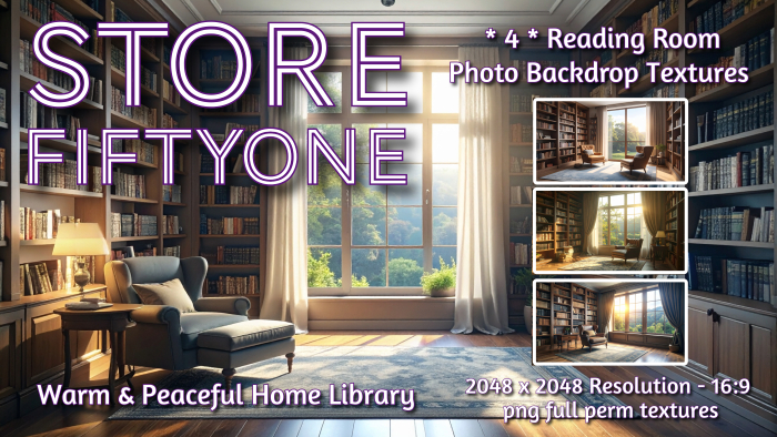 NEW! * 4 * Reading Room Photo Studio Backdrop Textures - 2K Rez! - Store FiftyOne :) 