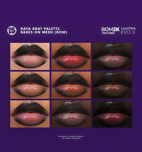 PURPLE X LeL EvoX X BOM - Raya Brat Palette.