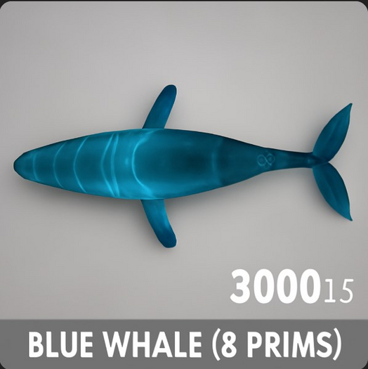 Blue Whale-(8 prims) (Aquatic sim stuff)