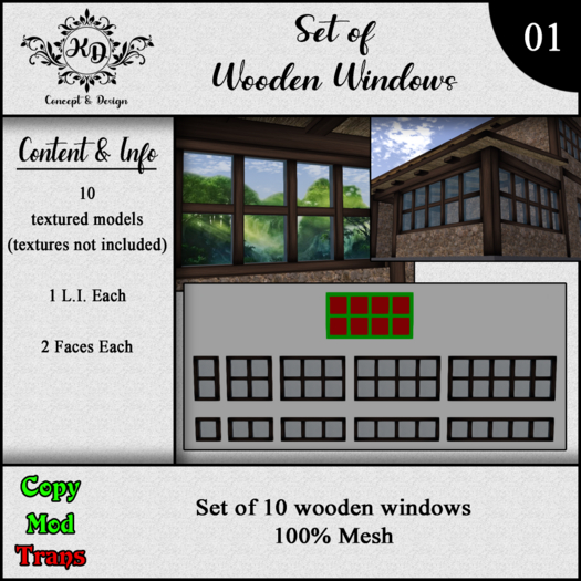 -KD-_Set of Wooden Windows_01