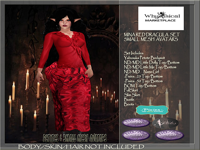 Mina Red Dress Dracula Small Mesh Set Boxed