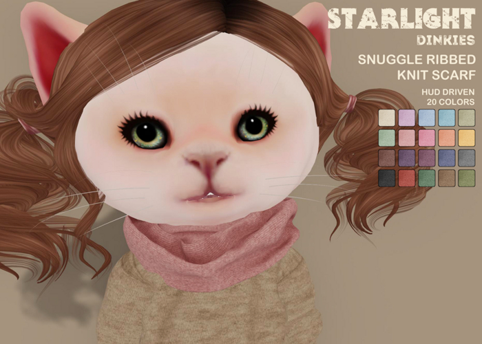 .:SD:.  Dinkie Snuggle Ribbed Knit Scarf with HUD