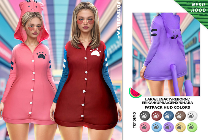 :::FATPACK:::@WATERMELON:::NEKO_HOOD