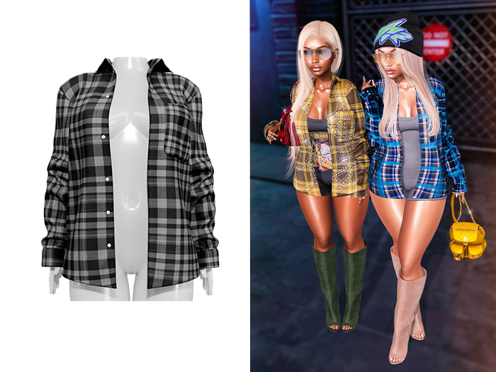 [Brior] Sapphire Button Up - (B Plaid)