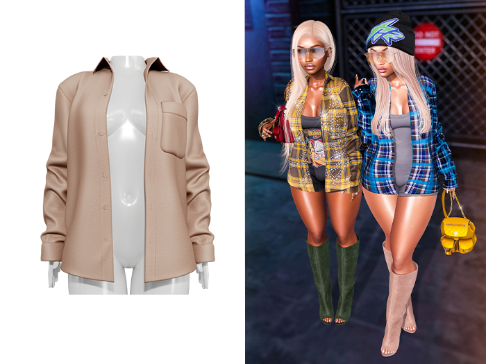 [Brior] Sapphire Button Up - (Nude)