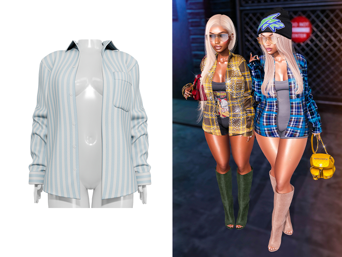 [Brior] Sapphire Button Up - (Stripes)