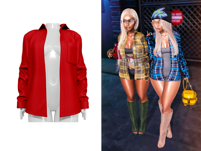 [Brior] Sapphire Button Up - (Red)