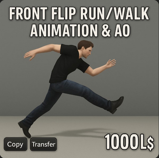 Front Flip Run/Walk Animation and AO