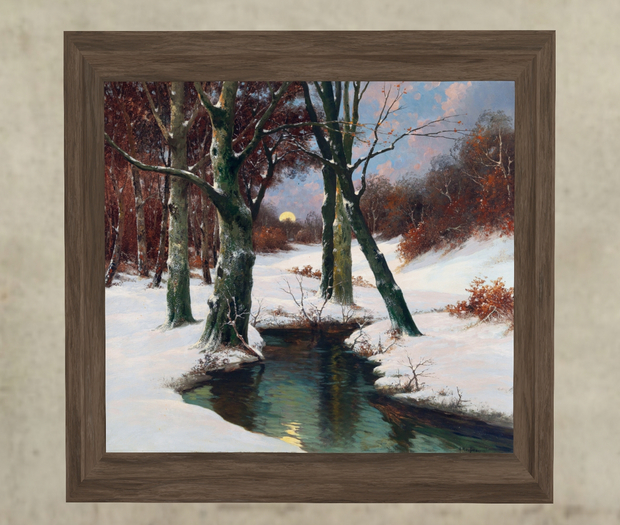 Winter Landscape with Rising Moon (PBR 2K)