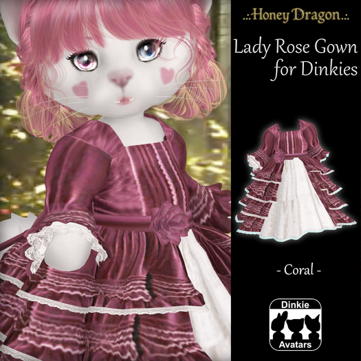 .:.H/D.:. Lady Rose Gown // Coral [25DDA6]