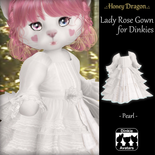 .:.H/D.:. Lady Rose Gown // Pearl [25DDA3]