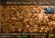 JU Gold Coins Treasure 3D Textures Full Perm