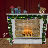 flory. - Christmas Fireplace White