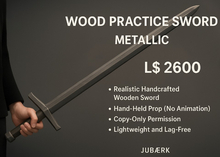 [Jubaerk] Wood Practice Sword Metallic – Realistic Handheld Prop for Training, Roleplay & Combat Display – Copy Only