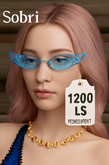 Sobri Blue Butterfly Fantasy-Themed Sunglasses