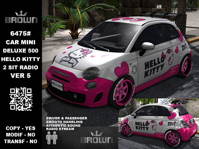 6475# CAR MINI DELUXE 500 HELLO KITTY 2SIT RADIO STREAM