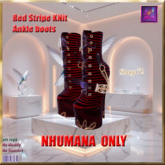 Red Striped KNit- Ankle Boots Nhumana