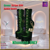 Green Striped KNit- Ankle Boots Nhumana