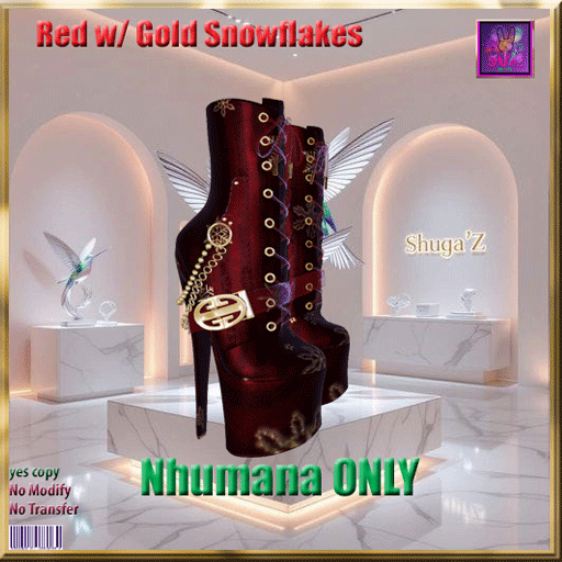 SnowFlakes Red/Gold -  Ankle Boots  Nhumana