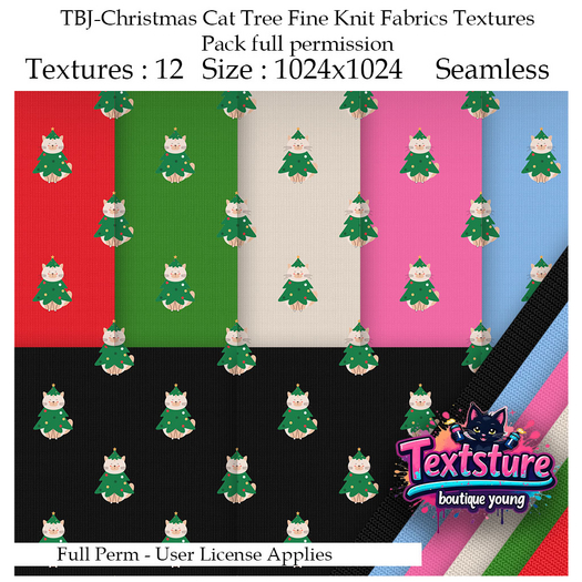 Second Life Marketplace - TBJ-Christmas Cat Tree Fine Knit Fabrics ...