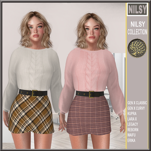 JUMPER&WOOL SKIRT,2OPTIONS