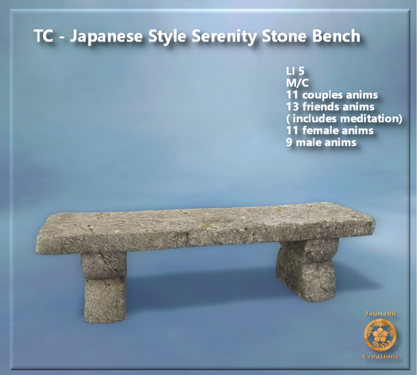 TC - Japanese Style Serenity Stone Bench