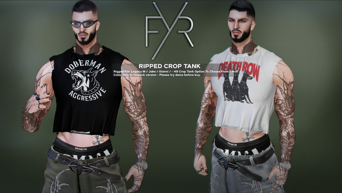 FYR - Ripped Crop Tank Top (Fatpack)