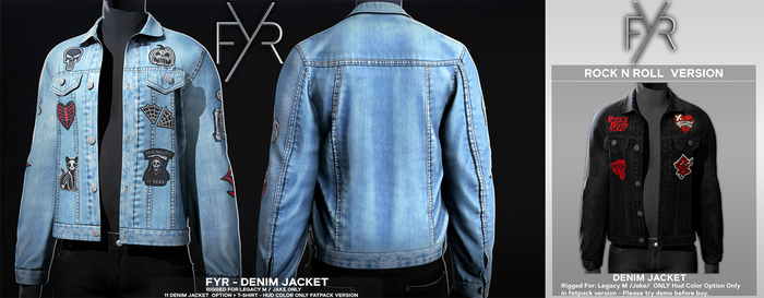 FYR - Denim Jacket  Rock n Roll Black V2