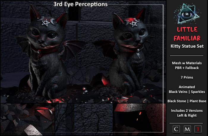 Little Familiar Kitty Statue PBR+Fallback SET