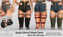 Shorts Squishy Kamiko Fatpack Denim - Jeans -  Reborn , Legacy, LaraX, PetiteX - FashionNatic