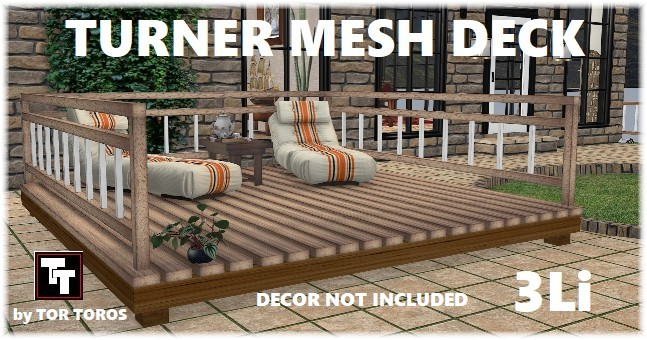 TURNER DECK w fences complete 3Li F