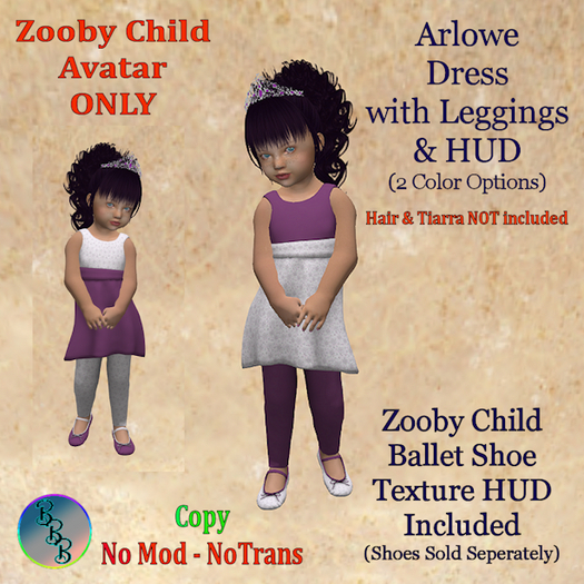 Arlowe Zooby Child Simple Dress Set - LAVENDER [ADD]