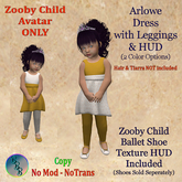 Arlowe Zooby Child Simple Dress Set - MUSTARD [ADD]