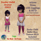 Arlowe Zooby Child Simple Dress Set - PINK [ADD]