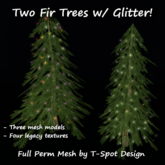T-Spot Mesh - Two Fir Trees w/ Glitter - FP - LI=3.0-3.5