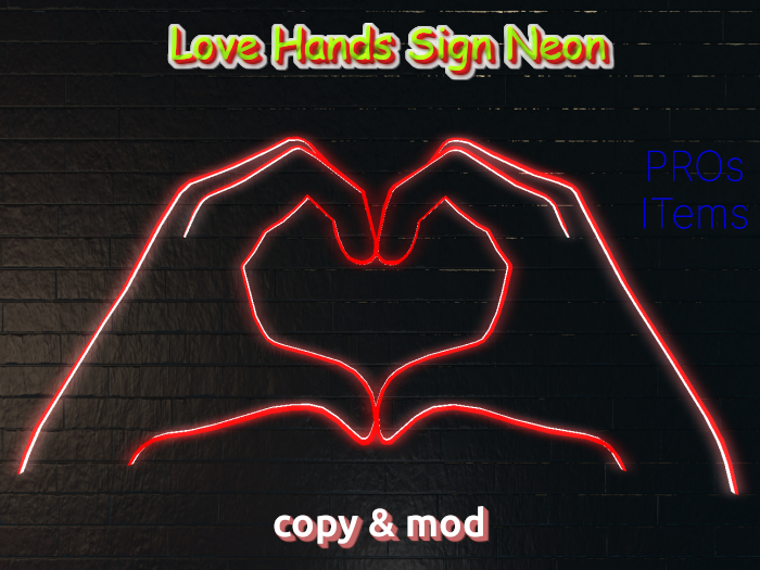Love Hands Sign Neon