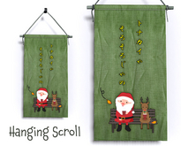Hanging Scroll Santa & Reindeer