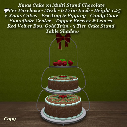 Xmas Cake on Multi Stand Chocolate1