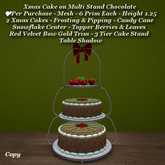 Xmas Cake on Multi Stand Chocolate1