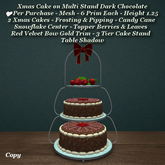 Xmas Cake on Multi Stand Dark Chocolate1