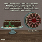 Xmas Cake on Single Stand Dark1 Chocolate