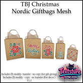 TBJ-Christmas Nordic Giftbags Mesh