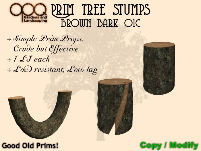 3 Simple Tree Stumps - OPQ Prim Tree stumps BB01C