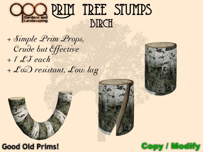 3 Simple Tree Stumps - OPQ Prim Tree stumps Birch