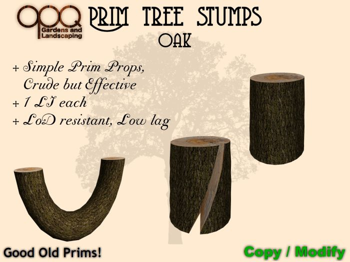 3 Simple Tree Stumps - OPQ Prim Tree stumps Oak