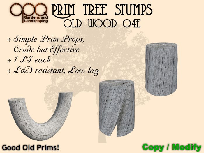 3 Simple Tree Stumps - OPQ Prim Tree stumps OW04E