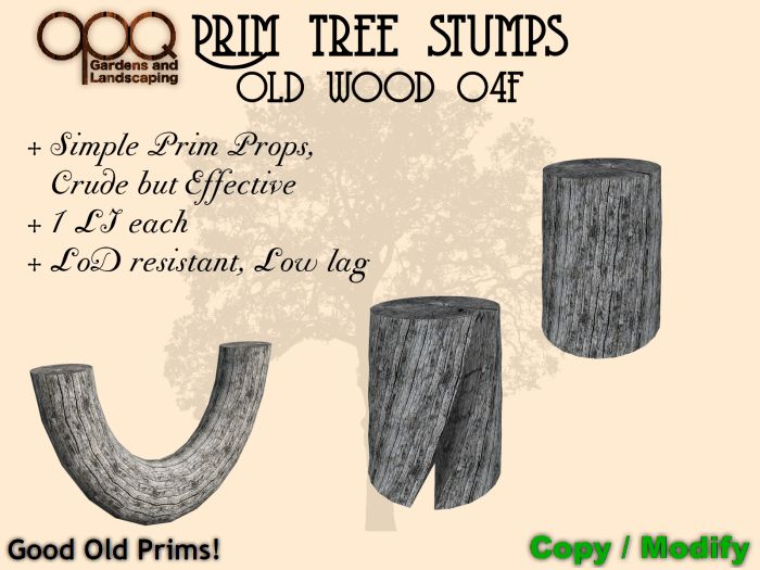 3 Simple Tree Stumps - OPQ Prim Tree stumps OW04F